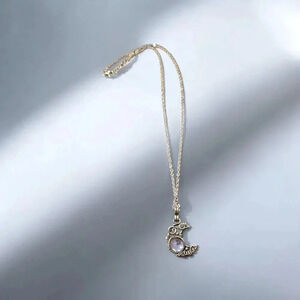 Bohemian Crescent Moon Silver Plated Necklace